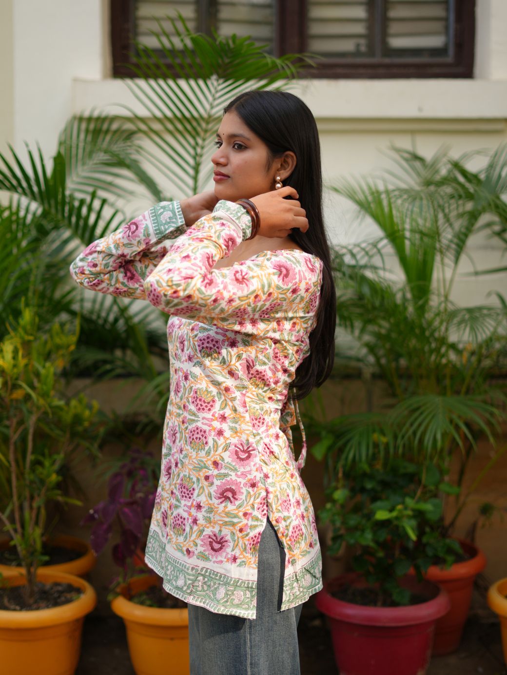 Inaaya Spring Square Neck Short Kurti