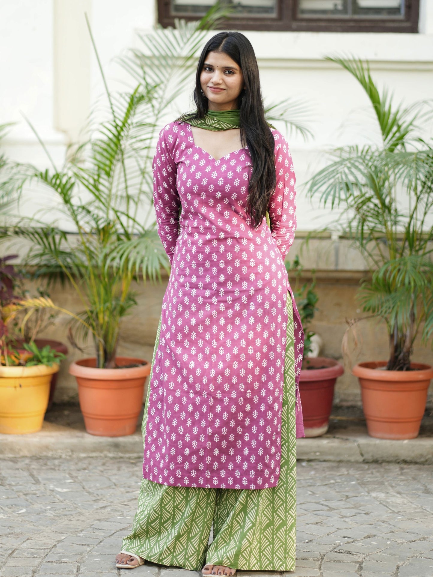Blossom Pink Kurta Set with Full Sleeve