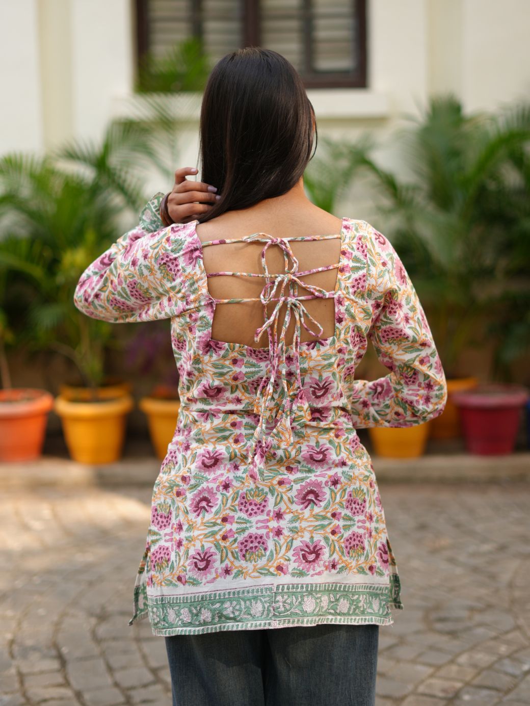 Inaaya Spring Square Neck Short Kurti