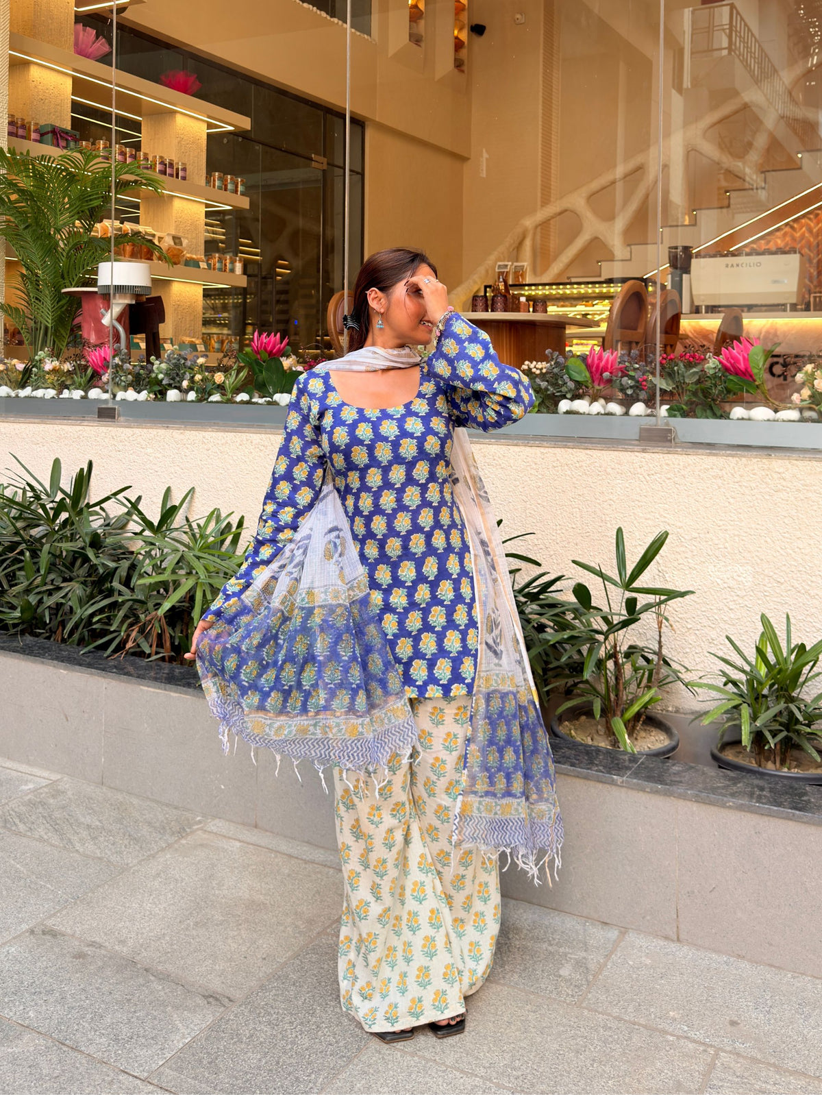 Avika Blue & White 3 Piece Y2K Set