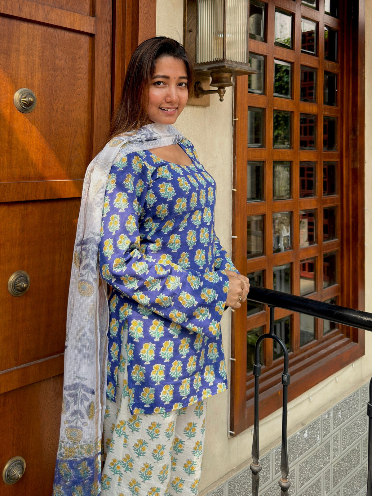 Avika Blue & White 3 Piece Y2K Set