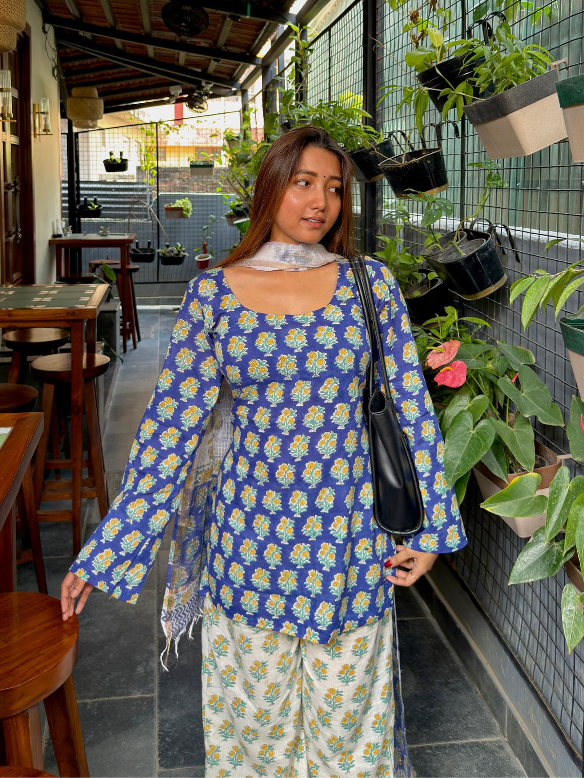 Avika Blue & White 3 Piece Y2K Set