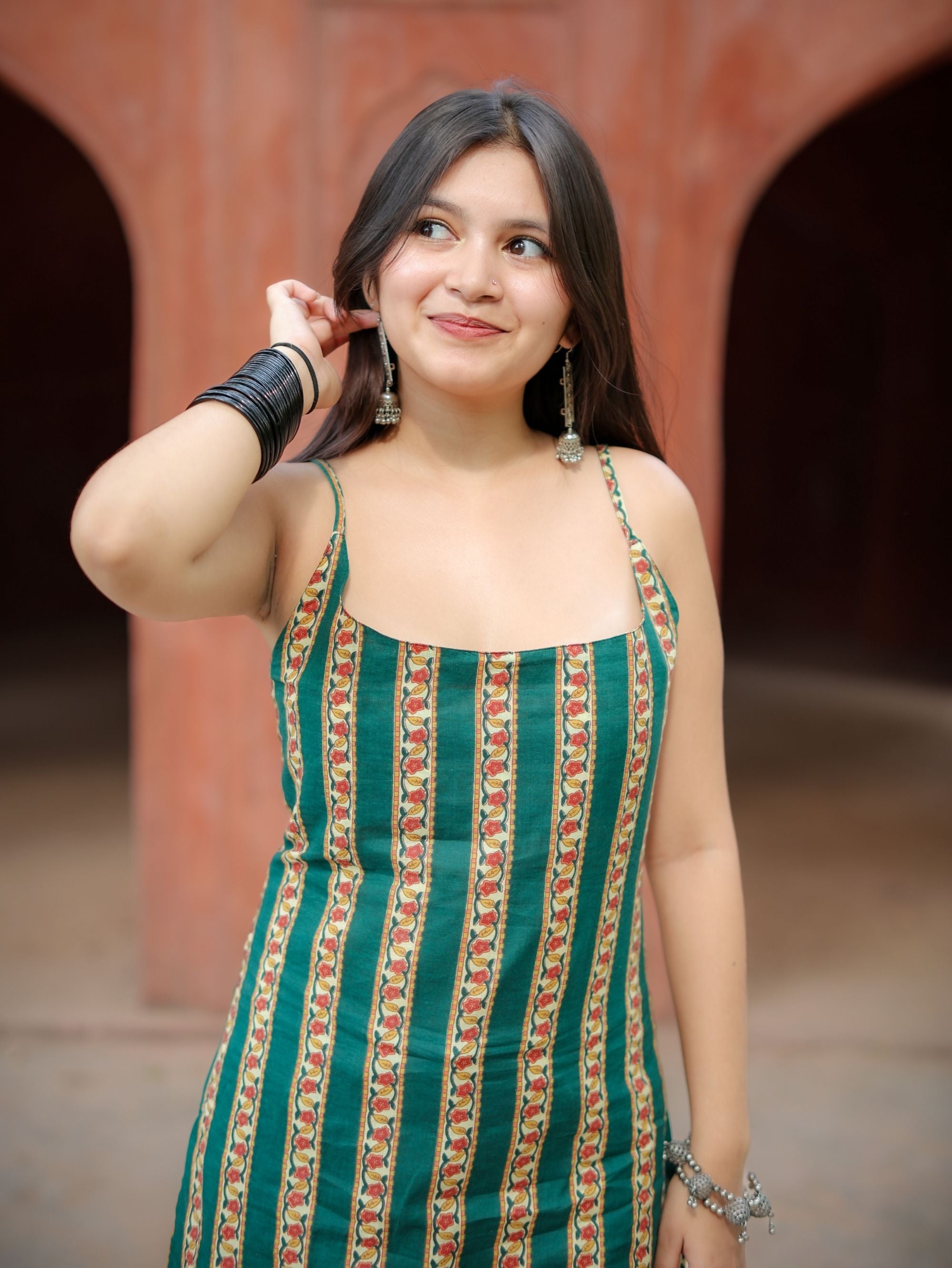 Mintora Green Convertible Short Kurti Set for Women