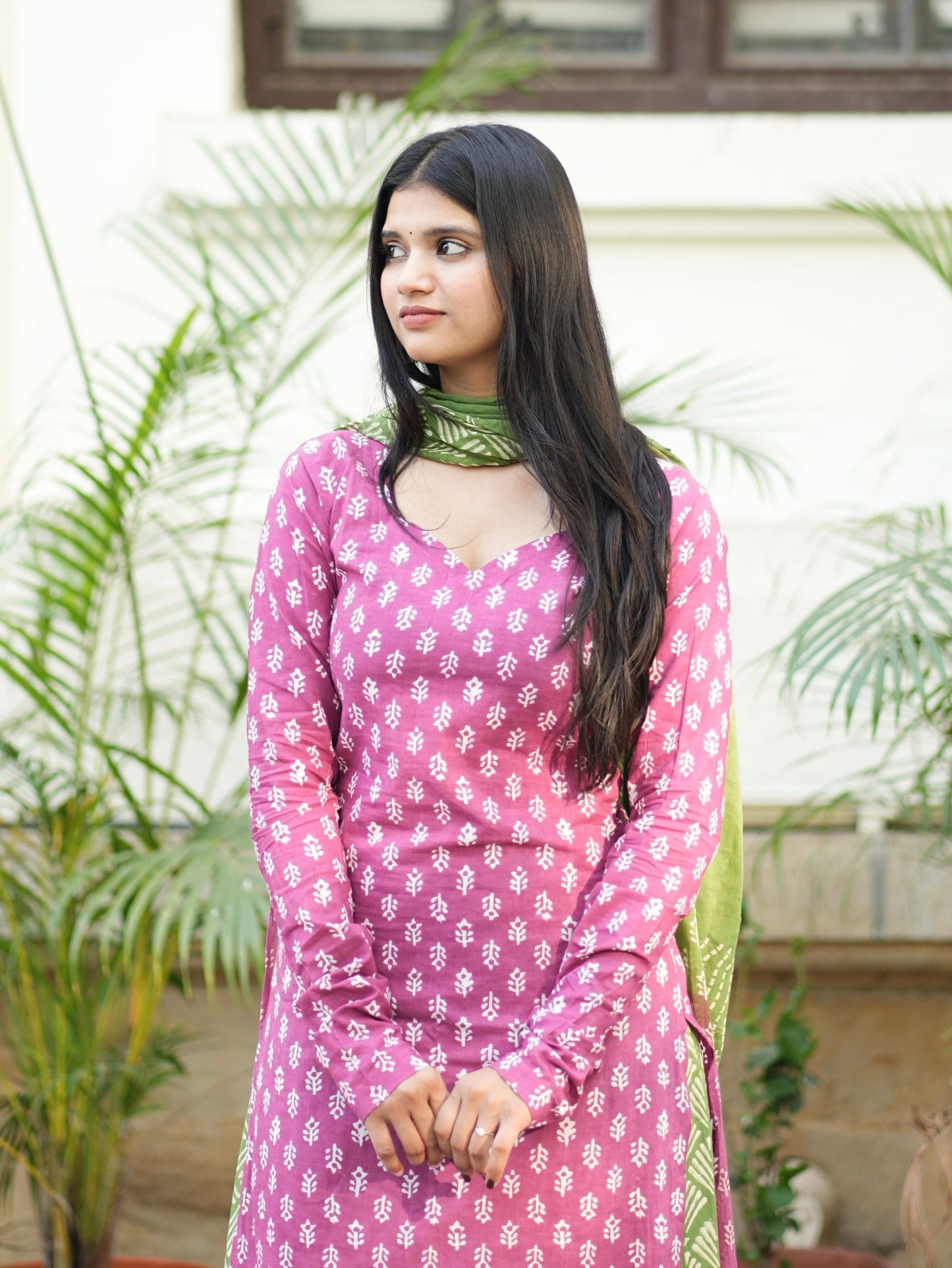 Blossom Pink Kurta Set with Full Sleeve