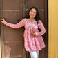 Pink abstract kurta