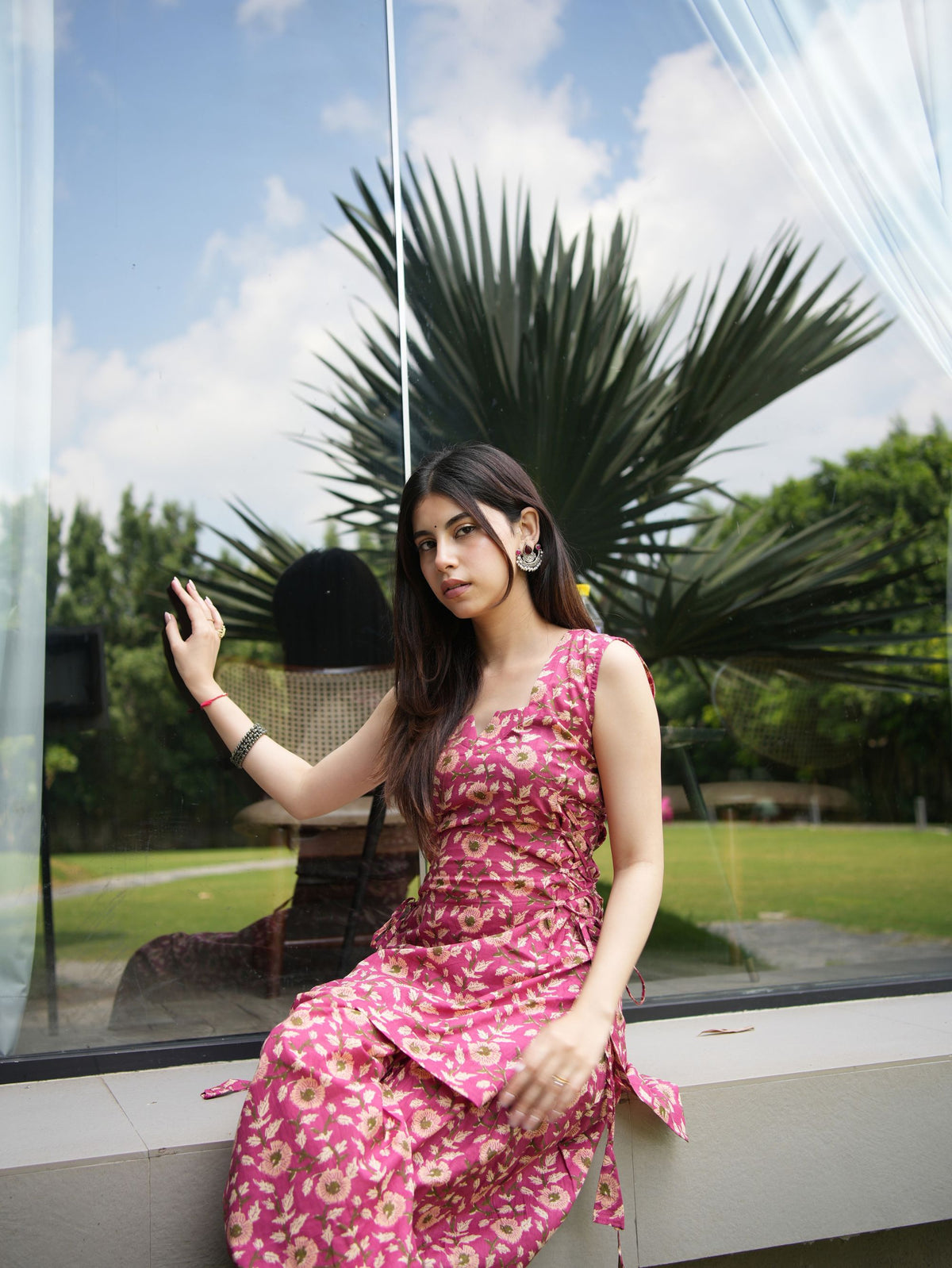 Priya Pink Two Piece Farshi Set