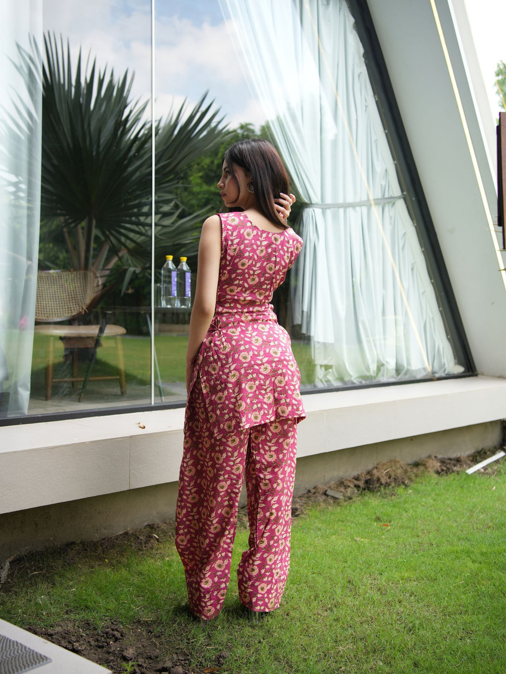 Priya Pink Two Piece Farshi Set