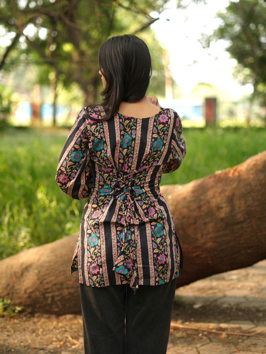 Midnight Bloom Short Kurti