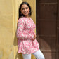 Pink abstract kurta