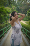 Tie me lavender handblock kurti