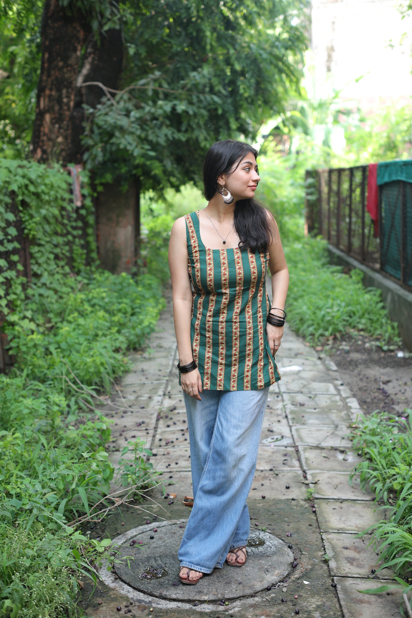 Green gulabo short kurti
