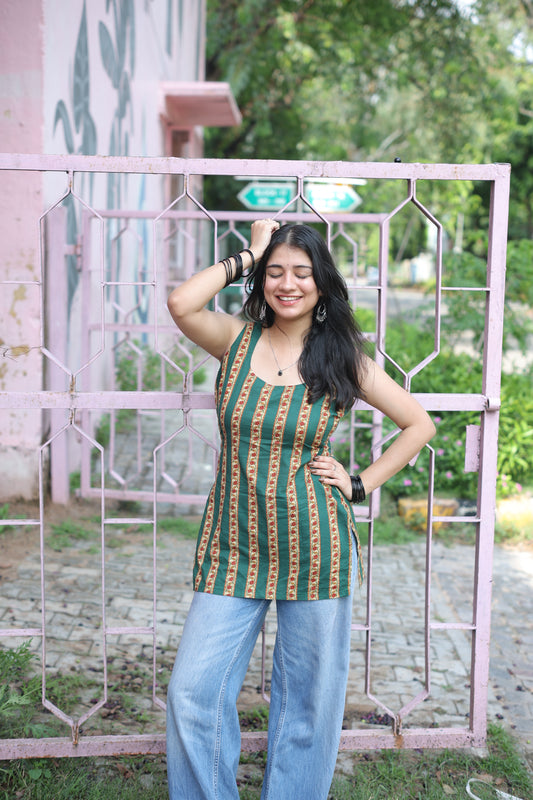 Green gulabo short kurti