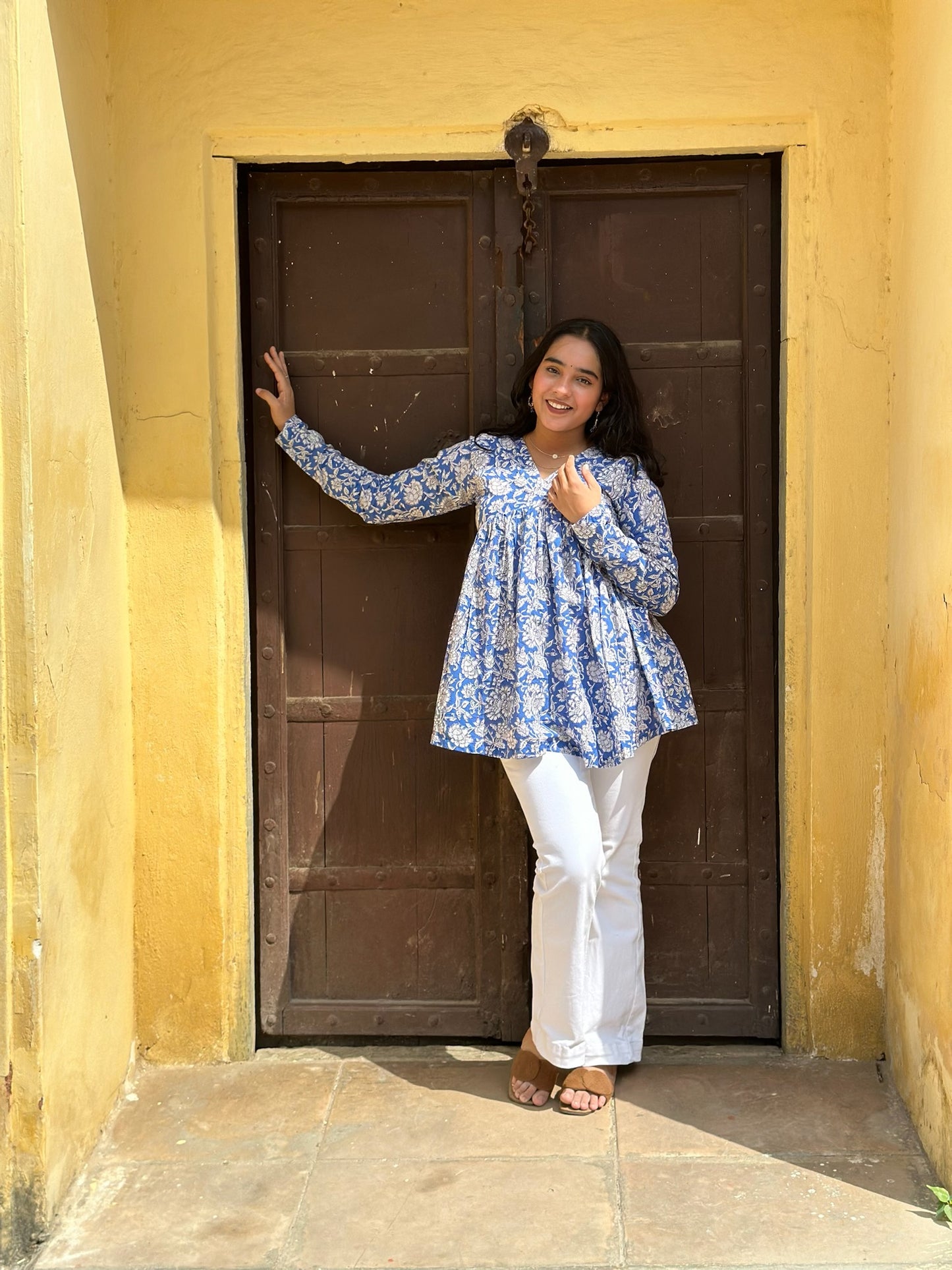 Blue Ambar short kurta