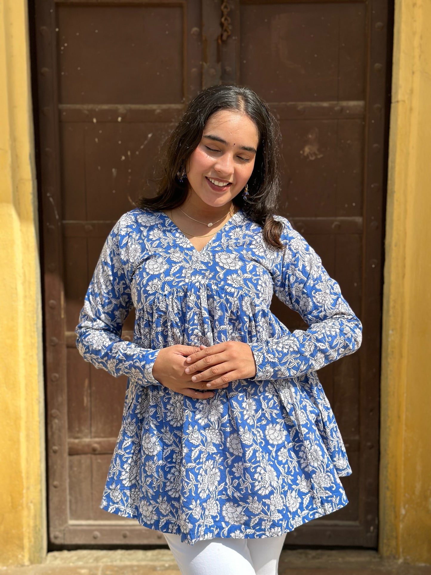 Blue Ambar short kurta