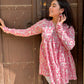 Pink abstract kurta