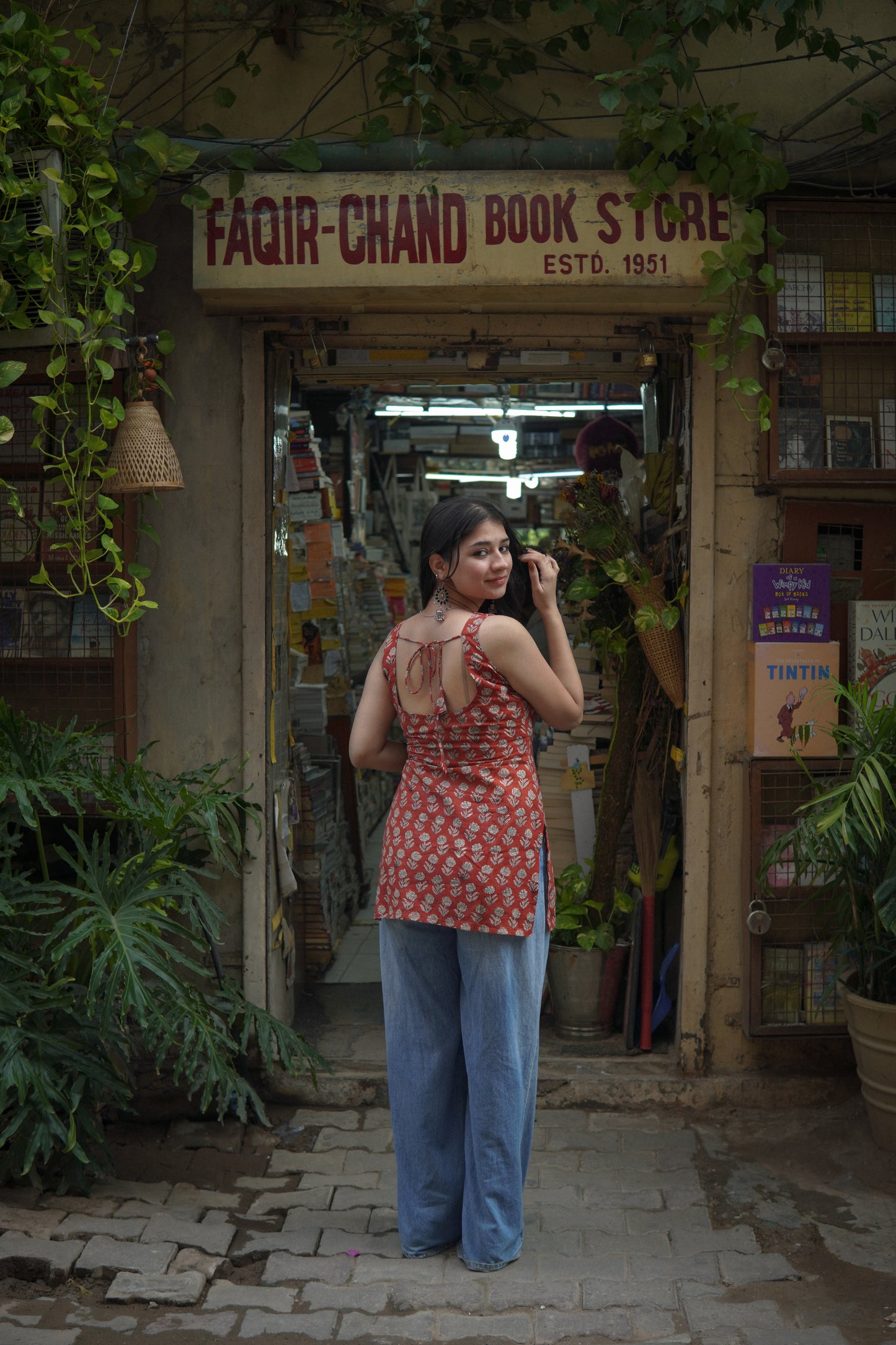 Gerua bagru handblock kurti