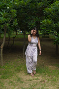 Lavender handblock set (with pakistani salwar)