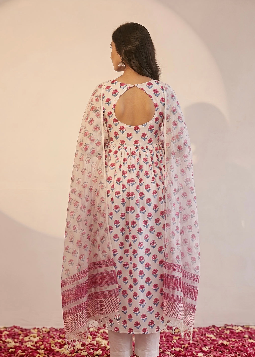 Cotton 3 Piece Rose Riwayat Anarkali Set
