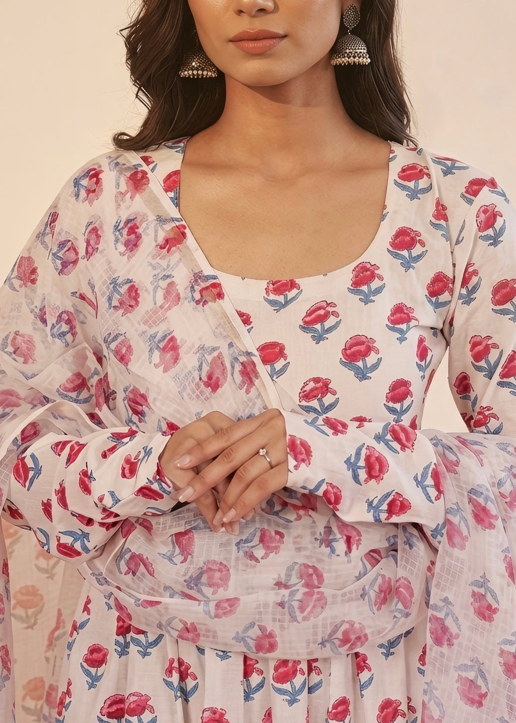 Cotton 3 Piece Rose Riwayat Anarkali Set