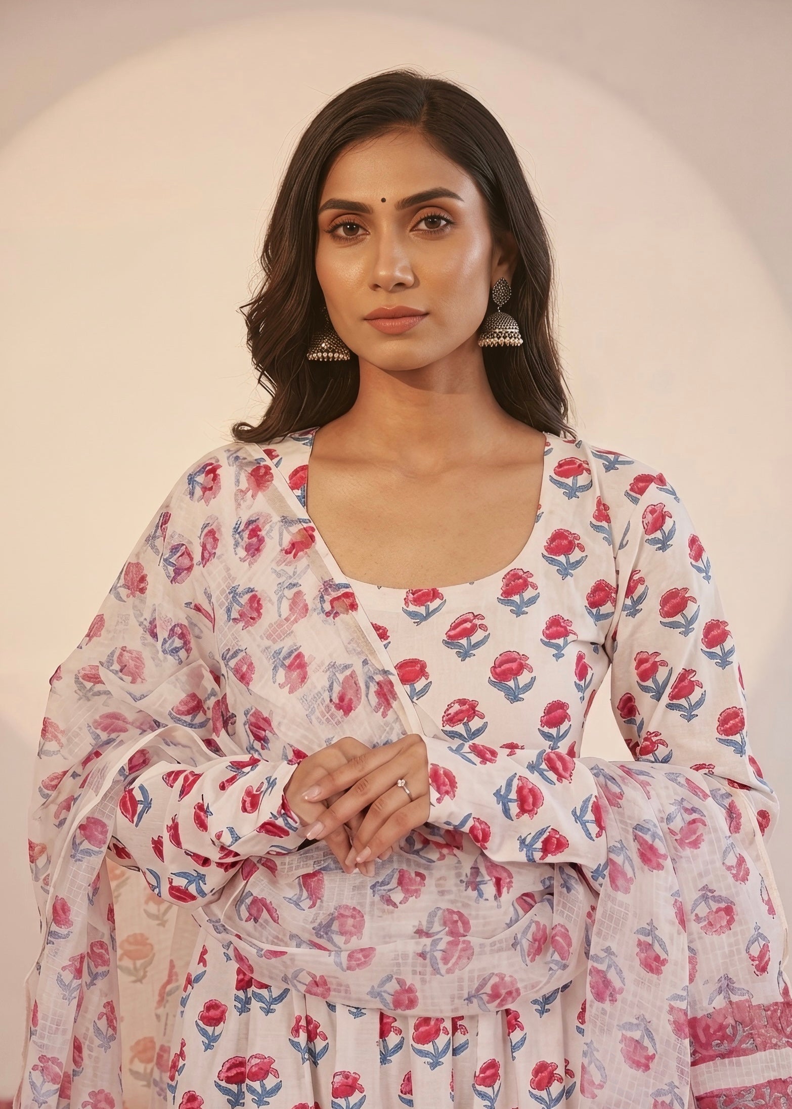 Cotton 3 Piece Rose Riwayat Anarkali Set