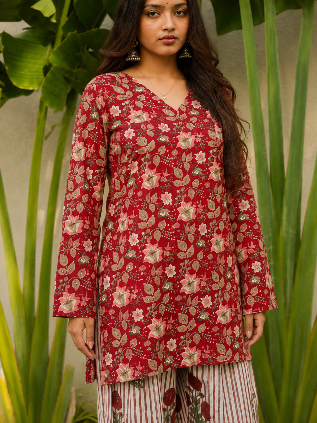 Isha Red Two Piece Farshi Set