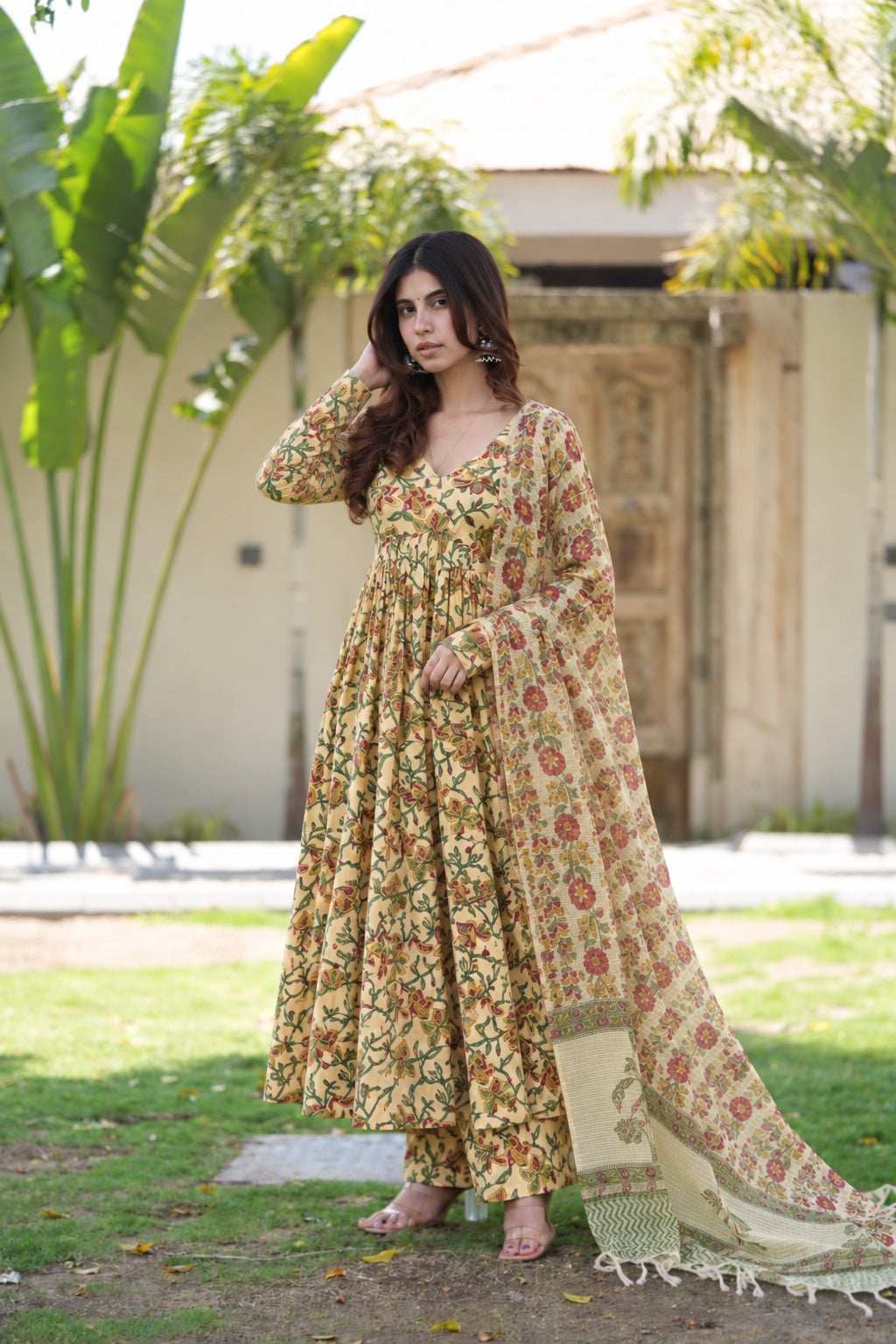 Phoolwari Anarkali – 3 Piece Set