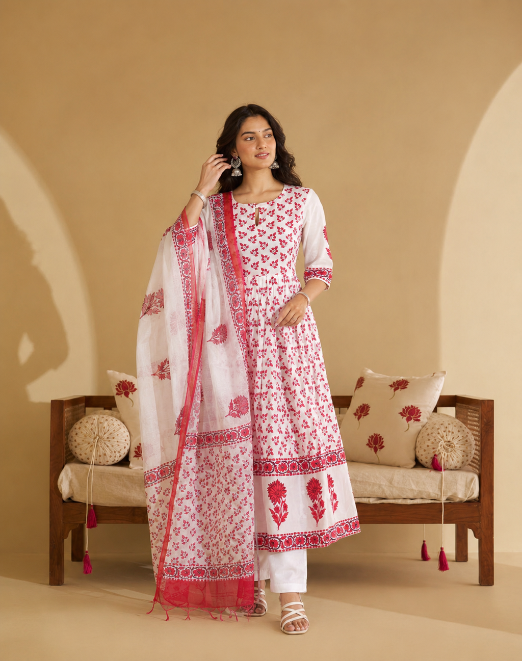 Pankhuri three piece chanderi set
