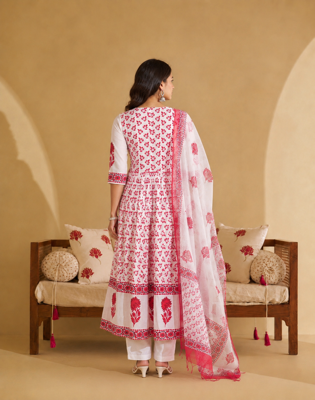 Pankhuri three piece chanderi set