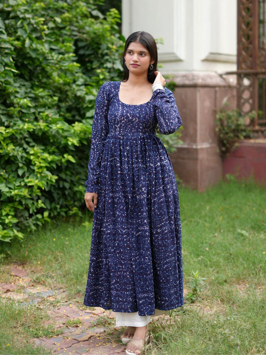 The Midnight Meadow Blue Kameez