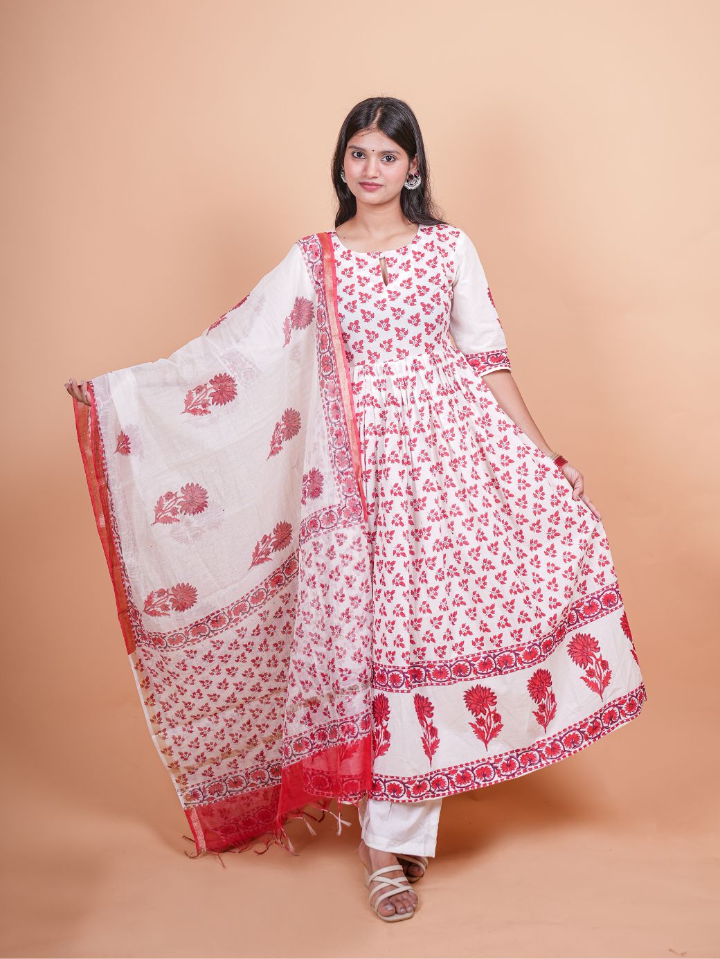 Pankhuri three piece chanderi set