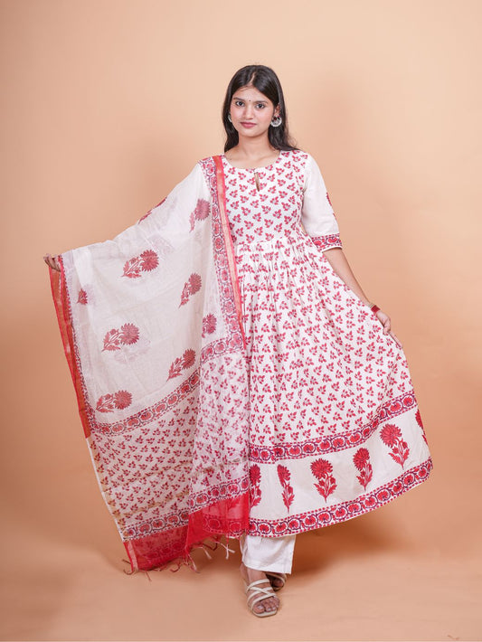 Pankhuri three piece chanderi set